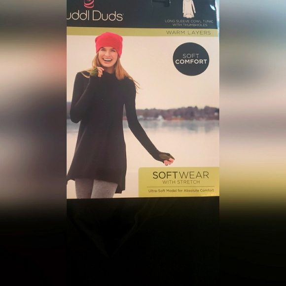 Cuddl Duds Black Tunic Top - NWT - Picture 3 of 3